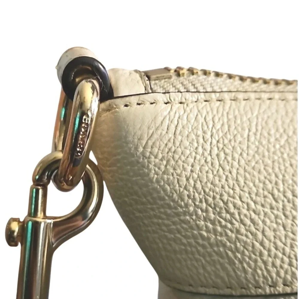 Coach Kelsey Satchel Chalk White Pebble Leather Handbag F59325‎ Gold Hardware